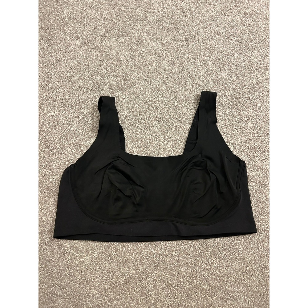 True & Co True Body Lift Scoop Neck Bra Women XL Black Good Seamless Wirefree